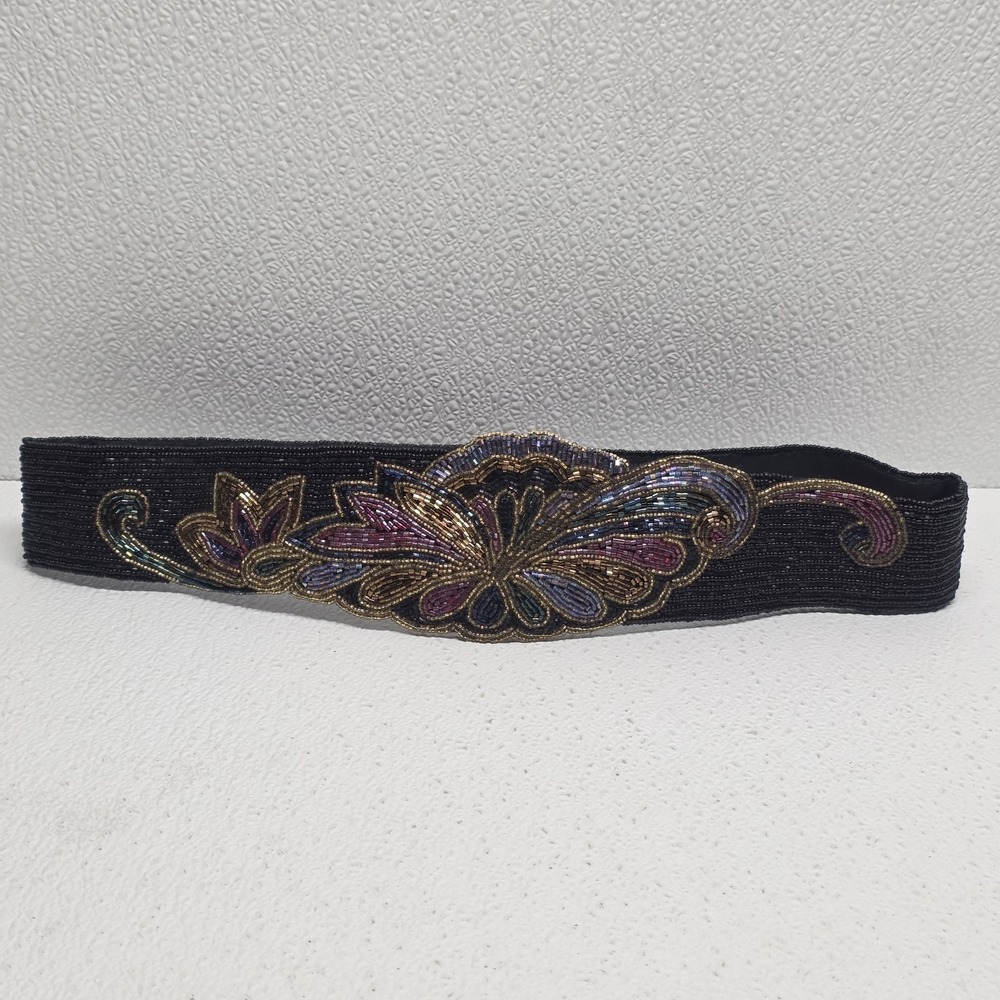 Vintage Milor Beaded Embellished Womens Belt 33.5" Long